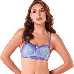 Women's Nylon Blend Wire Free Casual Balconette Bra-image-2