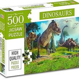BRIJBASI Dinosaur Jigsaw Puzzles 500-Piece For Kids And Childrens Wild Animal, Gifts, Fun And Creative Game - Ages 9+ (500 Pcs)-image-29