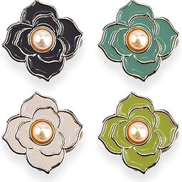 4 Pairs Hijab Flower Clips | Magnetic Hijab Fasteners for Women & Girls | Multi-Use Pinless Magnet Clips for Scarf, Saree, and Clothing Button Closures-image-71