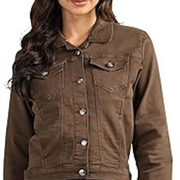 Women's Denim Color Trucker Jacket-image-47