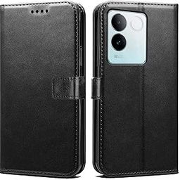 Flip Case for Vivo T2 Pro 5G | Card Slots, Magnetic Closure, Black-image-39