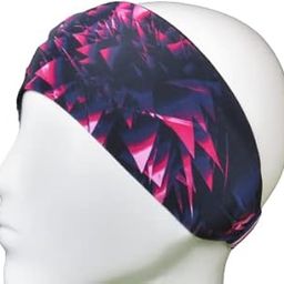 Premium Reversible Headband Ultra-Ventilation Stretchable Super Spandex - Col Pink Abstract-image-23