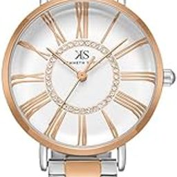 Women's PC21 Movement Watch, Analog Display and Stainless Steel Strap - K23536-KBKW, Silver+Rose Gold-image-89