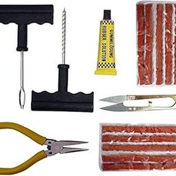LAYSAN Portable Tubeless Tyre Puncture Repair Kit for All Types of Bike Tyre, Car Tyre, SUV, & Motorcycle, Scooty (with 1-Reamer, 1-Probe, 1-Rubber Glue, 10- Strips, 1-Nose Plier, 1-Cutter)-11