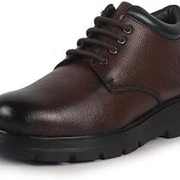 fausto Men Genuine Leather Lace Up Uniform Low Top Boots | Casual and Work Wear | Comfortable and Soft Cushion | Heavy Duty Shoes-picture-10