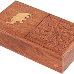 Kesha WoodKraft Rosewood Sheesham Wood Pocket Cigarette Case Holder Stand (4.96 X 2.68 X 1.12 inch, Brown), Perfect to Keep 10 Cigarettes-picture-10