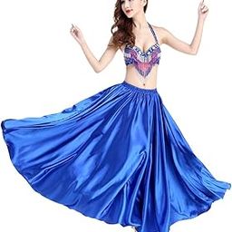 THE STYLE SUTRA Belly Dance Satin Full Circle Skirt Halloween Shiny Fancy Skirt Navy Blue | Clothing, Shoes & Accessories | Dancewear | Adult Dancewear | Belly Dancing-image-73