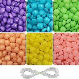 INDIKONB Multicolour Square-Shaped Beads Set for Jewelry Making - 270 Pieces, Acrylic Craft Beads-20