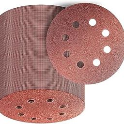 Inditrust New Round Sandpaper 8-Hole Hook & Loop Sanding Disc 5 inch for Orbital Circular Sander 125mm (Combo 40 Pcs (60,80,100,120-10), 1)-0