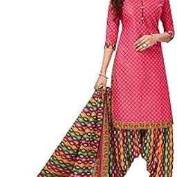 Women's Cotton Printed Readymade Stitched Patiyala Suit Dupatta-image-24