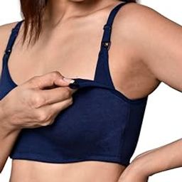 Organic Cotton Bamboo Nursing Bra for Women I Non Padded Feeding Bra with Keyhole Back Design and Wire Free I Maternity Innerwear with Full Coverage-image-15