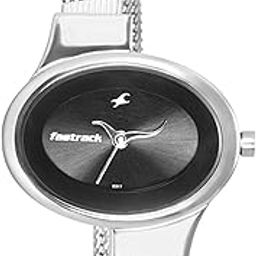 Quartz Analog Black Dial Stainless Steel Strap Watch for Girls-NS6015SM02-picture-12