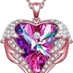 Women Fashion Jewellery Rose Gold Plated Pink Crystal Heart Pendant Emblished with White Austrian Stones Crafted For Girls and Women PD1000883RSG-image-37