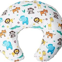 Zoliva Baby Feeding Pillow with Detachable Cover Breast Feeding & Nursing Pillow Newborn, Infant Support for Baby and Mom Cradle 0-24 Months Breastfeeding Bottle (White-Jungles)-image-88