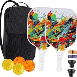 THE STYLE SUTRA® Pickleball Paddles Set Nonslip 2 Rackets 4 Balls for Sports Adults Beginners Style D | Sporting Goods | Tennis & Racquet Sports | Tennis | Racquets-image-78