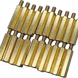 M4 25+6mm Male Female Brass Hex Standoff Spacer Screws PCB Pillars Screw Nuts, 20Pcs-image-29