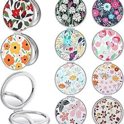 10 Pcs Compact Mirror Bulk for Women Double Sided Makeup Mirror Round Purse Mirror PU Leather Pocket Mirror Portable Travel Mirror Folding Handheld Mirror 1X/2X Girls Handbag-picture-28