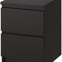 IKEA Real Wood Bedside Table with Chest of 2 Drawers - Black - Brown 40x55 cm (15 3/4x21 5/8 ") by STOCKLAND-28