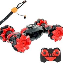 Remote Control Stunt Car, 4WD Off-Road Climbing Vehicle with Dual Motors, 360° Rotating, Red-15