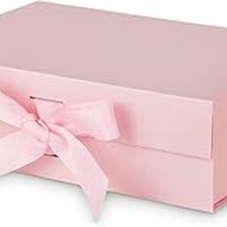 VRB Dec 1Pcs Multipurpose Gift Box Decorative Folding Paper Gift Box with Ribbon,gift box for packing,hamper boxes,gift boxes for Return Gifting,Storage,Engagement,Wedding,Birthday, Anniversary,Return Gift (1 Pcs Pink Rigid Box)-image-53