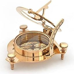 Sundial Compass for Hiking, 3 Inches Nautical Compass for Outdoor, Pocket Compass Hiking, Camping Maritime Vintage Sundial Compass, Wedding Gift-image-46