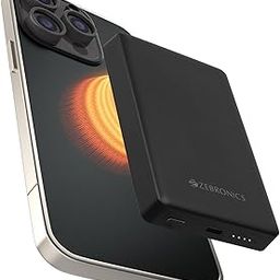 ZEBRONICS 10000 mAh MagSafe-Compatible Wireless Power Bank, Fast Charging 15W Wireless & 22.5W Wired, for iPhone 16,15,14,13,12, Android & Other Qi Enabled Devices, Compact Design (MW68, Black)-0