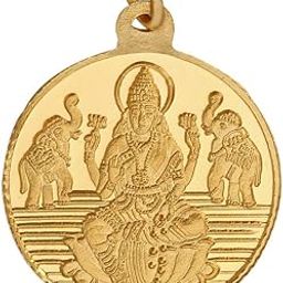 24k (999) Purity 5gm Yellow Gold Lakshmi Round Pendant (without hook)-image-99