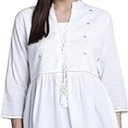 Women's Pure Cotton Embroidered Short Western Top (JOPLJPR707_Off White)-image-25