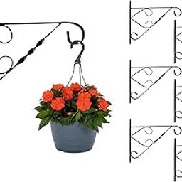 12 Inch Heart Design Wall Bracket for Hanging Baskets, Bird Feeders & Wind Chimes, Decorative Straight Plant Hanger. Multiuse Hanger (Color : Black, Set of 6 Pcs)-16