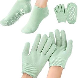 Maharsh Pink Soften Moisturising Spa Comfy Recovery Foot Hand Care Gel Socks and Gloves (Green)-image-17