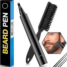 DKWIN Beard Pencil Filler for Man Water Proof Beard Pen and Beard Brush Long Lasting Coverage Natural Finish, Male Mustache Repair Shape, Effective Enhance Facial Hair-image-11