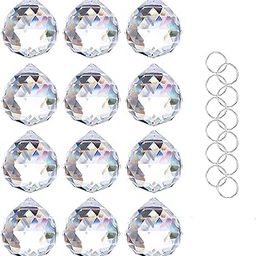 NATURE’S MELODY Clear Glass Crystal Ball Prism Feng Shui Lamp Hanging Drop Chandelier Pendants Suncatchers (Pack of 12 pcs)-image-40