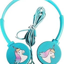 FETE PROPZ Unicorn Look Headphone with 3.5 mm Jack Bass Booster Foldable Adjustable On-Ear Compatible with All Mobile and PC (Set of-1 Blue Color)-87