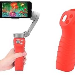 GetZget® Om 4 Grip Cover Silicone Compatible with DJI Osmo 3 and DJI Om4 Accessories Anti Slip Handel Grip Silicone Cover (Red)-image-1