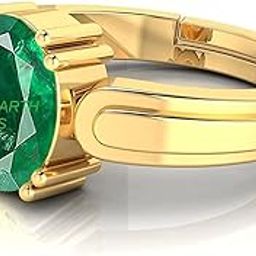12.25 Ratti 11.40 Carat Certified Natural Emerald Panna Panchdhatu Adjustable Rashi Ratan Gold Plating Ring for Astrological Purpose Men & Women by Lab Certifeid-image-32