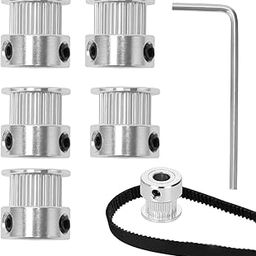 Serplex® GT2 20 Teeth 5mm Bore Timing Pulley Aluminum Synchronous Wheel for 6mm Belt, GT2 Pulley 20T Timing Belt Pulley Wheel Compatible with RepRap 3D Printer Prusa i3 (5Pcs)-1