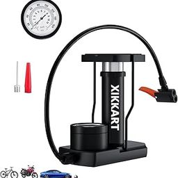 XIKKART Pack OF2 High Pressure Dual Head Foot Air Pump | Heavy Compressor Cylinder with Pressure Gauge Floor Pump for Bicycle, Balloons Football, Motorbike and Tyre | Mini Bike Pump Foot Activated-image-68