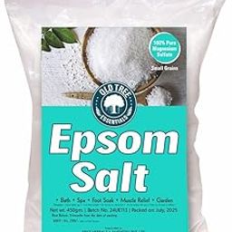 Old Tree Epsom Bath Salt 450g | Pure Magnesium Sulfate | Muscle Relief, Refreshing Bath Soak, Foot Soak, Body Pain & Stress Relief for Men & Women-image-23