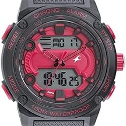 Streetwear Digital Mens Red Dial with Black Colour Strap Stainless Steel Watch for Guys-NS38065PP04-image-49