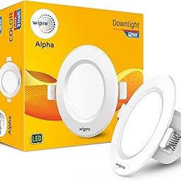 Wipro Polycarbonate Garnet 12W Round Downlight Junction Box | Neutral White (4000K) | Glare-Free Design | Recessed Downlighter for False Ceiling | Cutout ? 3 Inch | Pack of 1-6