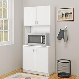 VIKI Furniture | Kitchen Cabinet – 5 Tier Unit with Doors & Open Shelves, Organizer for Kitchen, Bedroom, Hallway & Living Room (Frosty White – 40D x 80W x 180H cm) | 1 Year Warranty-image-92