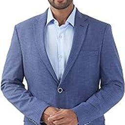 Men Regular Fit Checks Pattern Poly Viscose Blend Notch Lapel Full Sleeve Formal Jacket-image-46