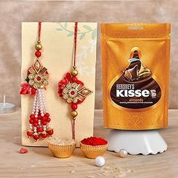 CraftVatika Rakhi Chocolate Gift Combo Set for Brother and Bhabhi, Kundan Couple Pair Rakhi for Bhaiya Bhabhi, Premium Lumba Rakhi for Bhabhi, Rakshabandhan Rakhi Gift for Bhai Bhabhi-image-30