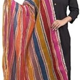 Kota Doria Women's/Girls Stylish Tradition Leheriya Print Dupatta-08-image-70