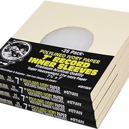 (100) Super Heavyweight Polylined Ivory Paper Inner Sleeves for 7" Records - Archival Quality, Acid-Free, Static-Free - Premium Protection - 07IAIV-picture-18