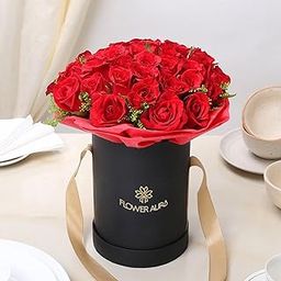FlowerAura Fresh Live Flower Bouquet of 35 Red Roses Flowers In FA Box For Birthday & Anniversary Gift, Wedding Gift, Mother's Day Gift, Love & Romance Gift, Father's Day Gift (Same Day Delivery)-image-68
