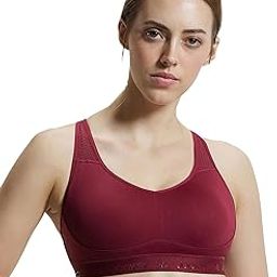AP21 Women's Wirefree Padded Tactel Nylon Elastane Stretch Full Coverage Optional Cross Back Styling Sports Bra with Stay Dry Treatment-image-9