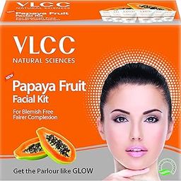 VLCC Papaya Fruit Facial Kit - 60g | Glowing, Blemish Free Skin | With Papaya, Cucumber, Peach, and Orange Peel Extracts | Glowing at Home Facial Kit.-image-16