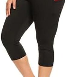 Women's Casual wear High Waited Buttery Soft Stretch Comfort Capris with Pockets 7/8 Length Polyester &Spandex Yoga Pants & Workout Tights Running Pack of 1-image-46