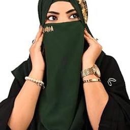 Hijab I Scarf With Handwork And Designer Naqab Wear For Girls and Women And Any Occasion (Pack Of 1)-32